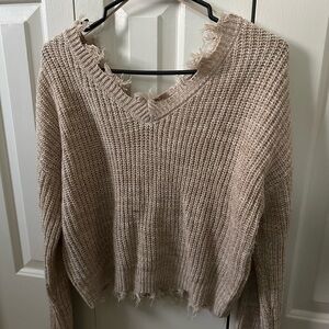Cozy Tan Knit Sweater